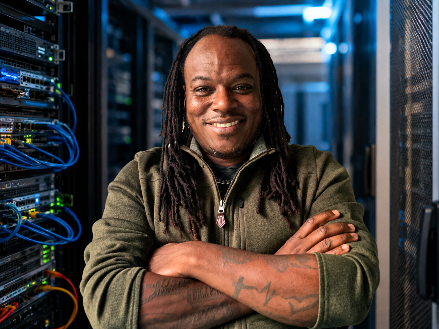 Travis Dickens, founder of Legacy IT Solutions, in a data center